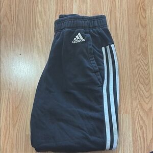 Adidas White and Black Track Pants with Classic Stripes